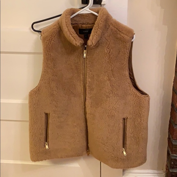 J. Crew Jackets & Blazers - JCrew plush fur vest camel